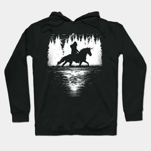 Bigfoot Riding Unicorn Hoodie by Tesszero